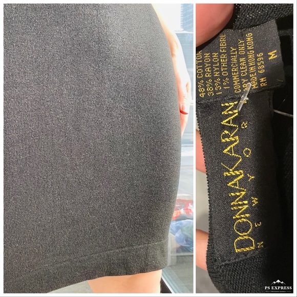 Donna Karan New York Gold Label Elastic Black Dress - Picture 16 of 16